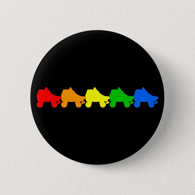Rollen-Skateregenbogen Button (Vorderseite)