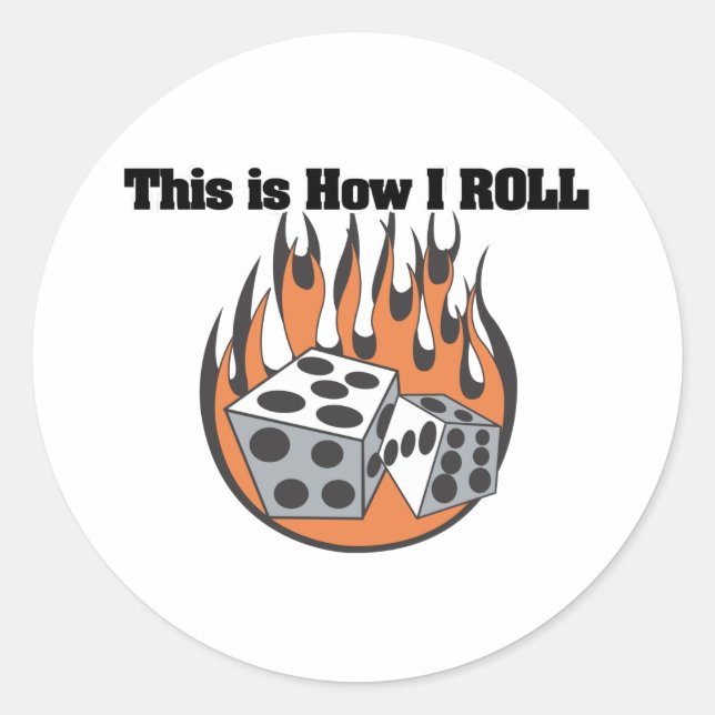 Rollen (Würfel) Runder Aufkleber (Vorderseite)