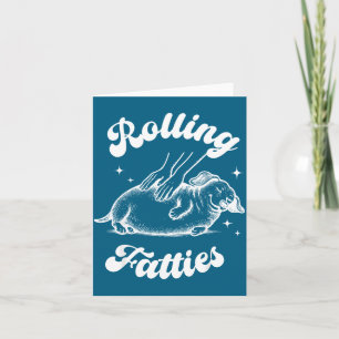 Rollende Fette Hunde Dachshund Unkraut Wiener Hund Karte