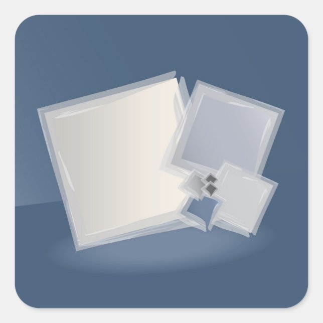 Rollende Fibonacci-Quadrate Quadratischer Aufkleber (Vorderseite)