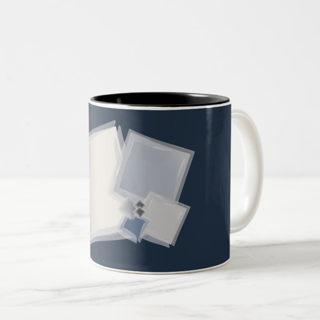 Rollende Fibonacci-Quadrate Zweifarbige Tasse (VorderseiteRechts)