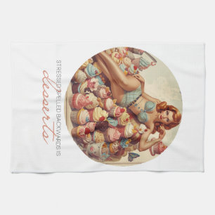Rollende Scones Lustiges Mädchen-Gebäck-Design Sco Geschirrtuch