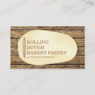 Rollende Teig Holz Schneidbrett Bäckerei Kuchen Visitenkarte