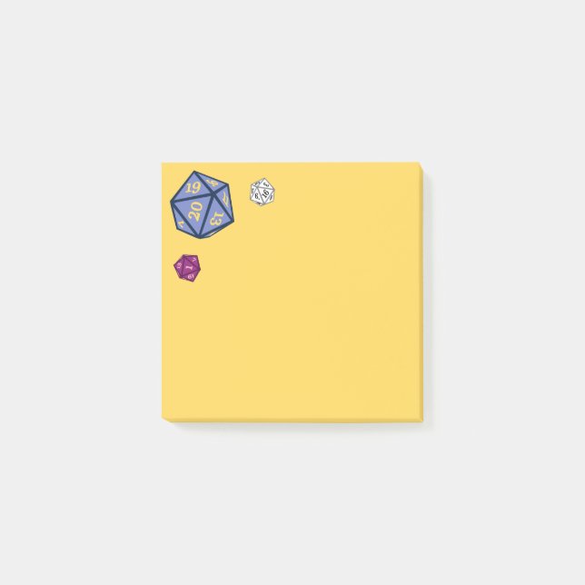 Rollenspiel D20 Würfel Post-it Klebezettel (Vorderseite)