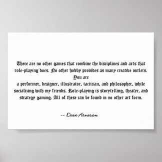 Rollenspiel ist einzigartig poster