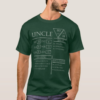 Rollenspiel-Würfel-Gamer-Drachen-Onkel-Stat-Fähigk T-Shirt