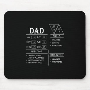 Rollenspiel-Würfel-Spieler-Drachen-Vater-Stat-Fähi Mousepad