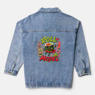 Rollenvorbild – Lustiger Kawaii Sushi Jeansjacke