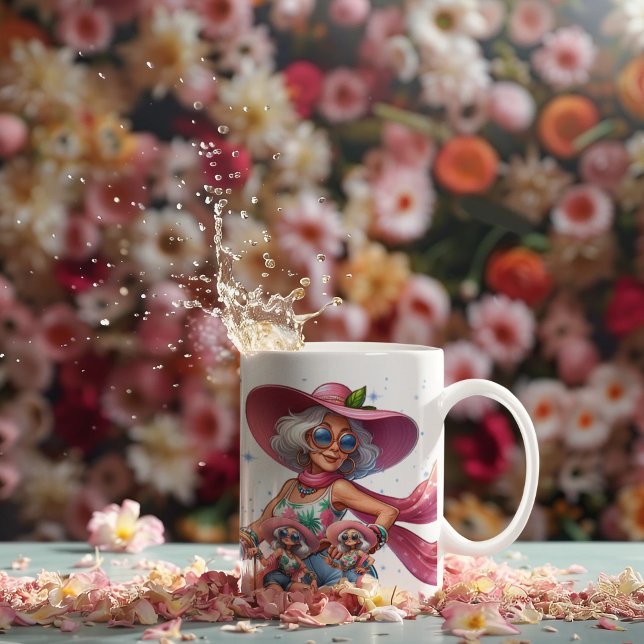 Roller Babe Granny - Anpassbare Tasse Pink Hat (Von Creator hochgeladen)