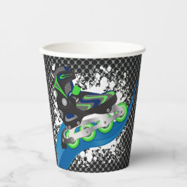 Roller Blade Grunge Green Geburtstagsparty Pappbecher