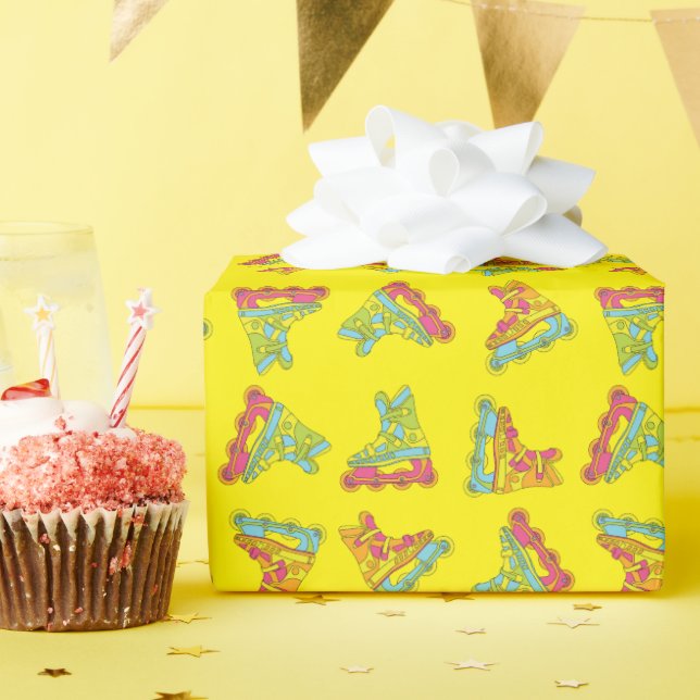 Roller Blades Skate Kindergeburtstag Party Skaten Geschenkpapier (Geburtstagsparty)