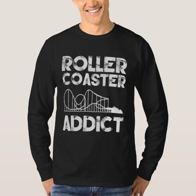 Roller Coaster Addict Theme Park Roller Coaster T-Shirt (Vorderseite)