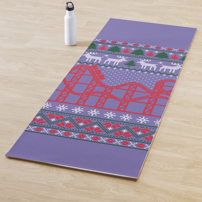 Roller Coaster Scene Ugly Christmas Sweater Yogamatte (Beispiel)