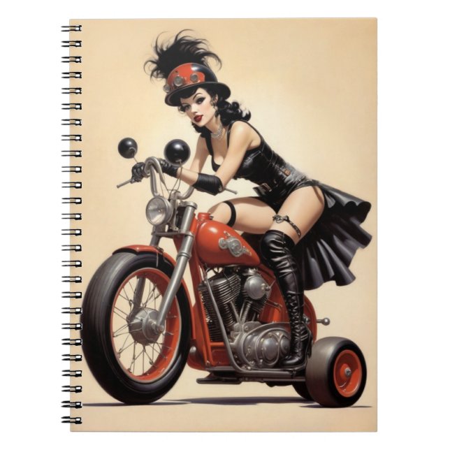 Roller Derby Biker Chick Notizblock (Vorderseite)
