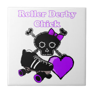 Roller Derby Chick (Lila) Fliese
