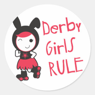 Roller Derby - Derby Girls Rule Runder Aufkleber
