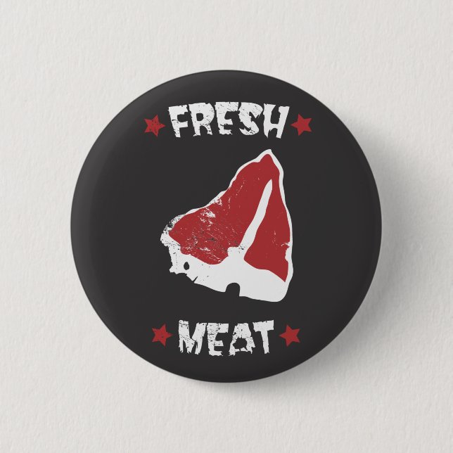 Roller Derby - Frisches Fleisch Button (Vorderseite)