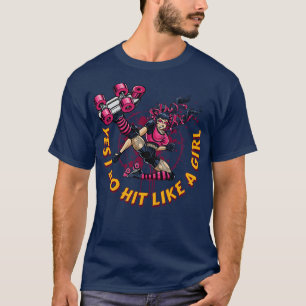 Roller Derby für Frauen Ja, ich treffe wie ein Mäd T-Shirt