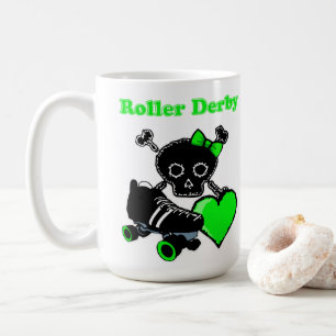 Roller Derby Heart (grün) Kaffeetasse