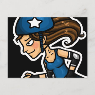 Roller Derby Jammer Postkarte