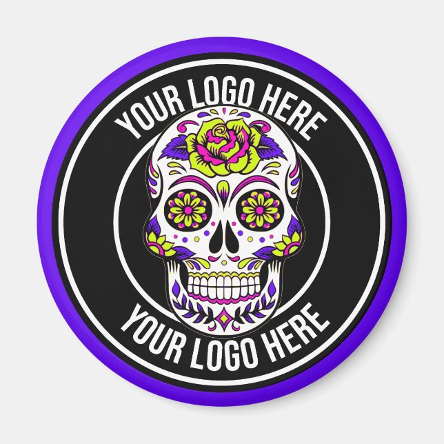 Roller Derby Logo Lila Schwarz Magnet (Vorne)