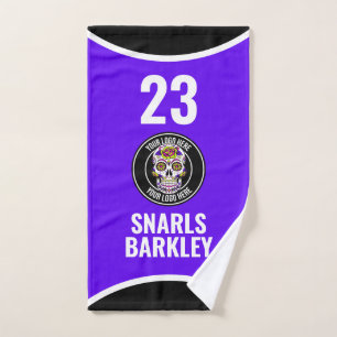 Roller Derby Logo Lila Schwarz Teamname Uniform Handtuch