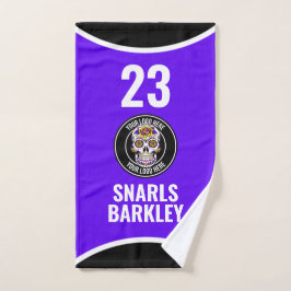 Roller Derby Logo Purple Black Team Name Uniform Handtuch