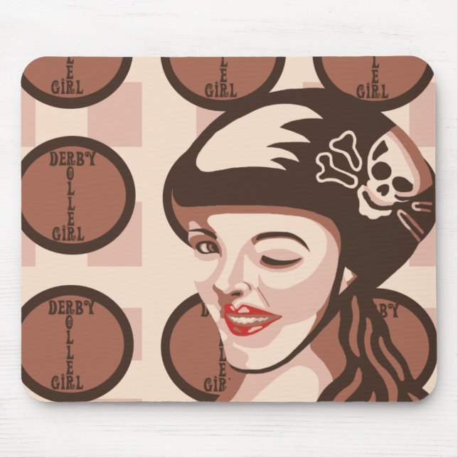 Roller Derby Mädchen Mousepad (Vorne)