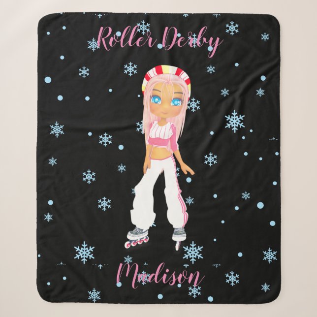 Roller Derby Personalisiert Sherpa Blanket Sherpadecke (Vorderseite)