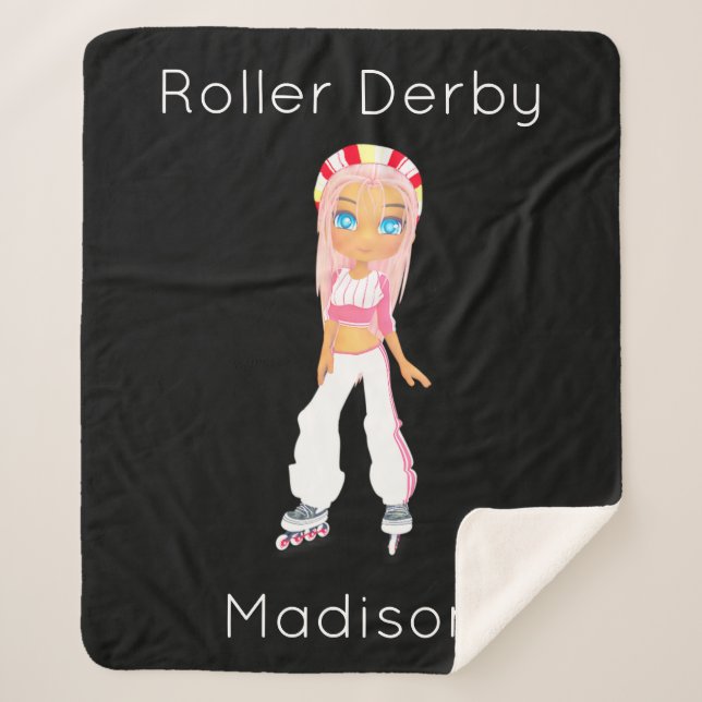 Roller Derby Personalisiert Sherpa Blanket Sherpadecke (Vorderseite)
