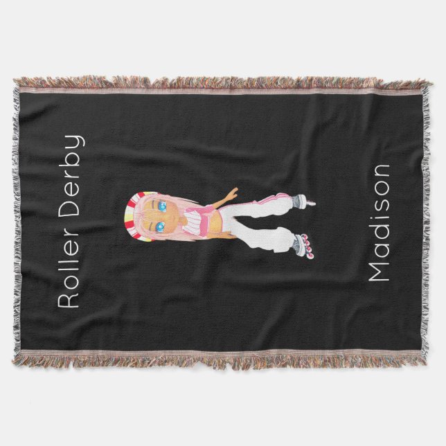 Roller Derby Personalisiert Throw Blanket Decke (Vorderseite)