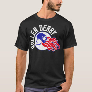 Roller Derby Player Flag US Skaten Team T-Shirt