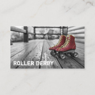 Roller Derby, Rollskates, Foto Business Card Visitenkarte