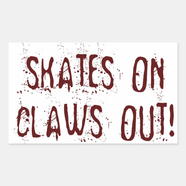 Roller Derby Skate auf, Claws out! Aufkleber (Vorderseite)