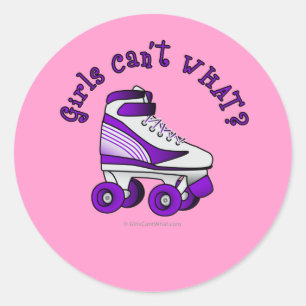 Roller Derby Skate - Lila Runder Aufkleber