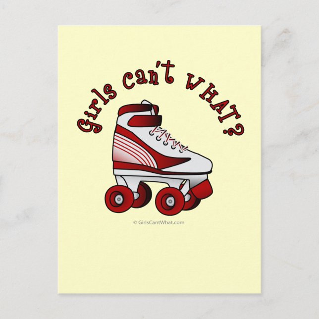 Roller Derby Skate - Rot Postkarte (Vorderseite)