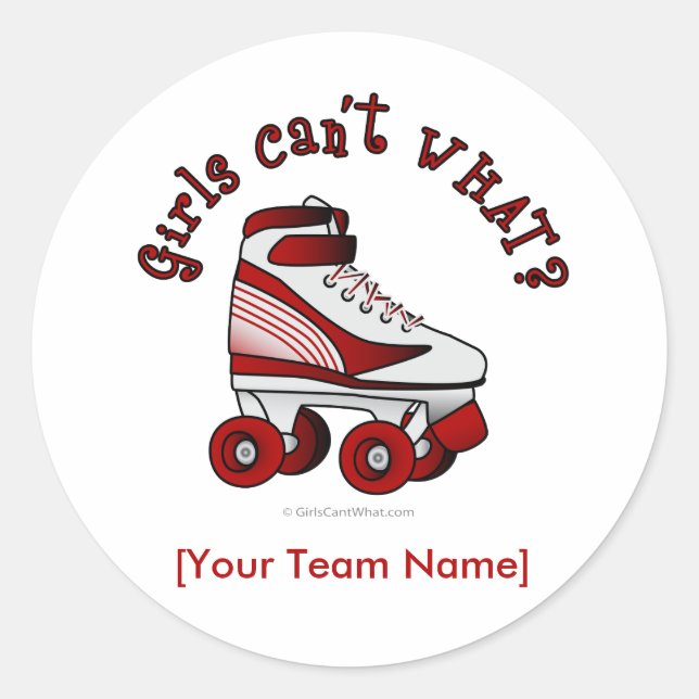 Roller Derby Skate - Rot Runder Aufkleber (Vorderseite)