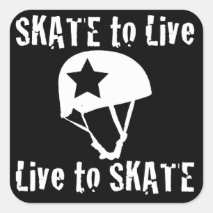 Roller Derby, Skate to Live to Skate, Jammer Quadratischer Aufkleber