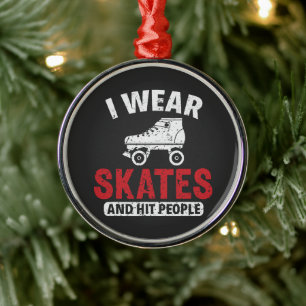 Roller Derby Skating Skate Schlittschuhläufer Ornament Aus Metall