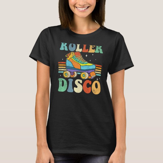 Roller Disco Roller Skate Roll 70er 80er Sport Rol T-Shirt (Vorderseite)