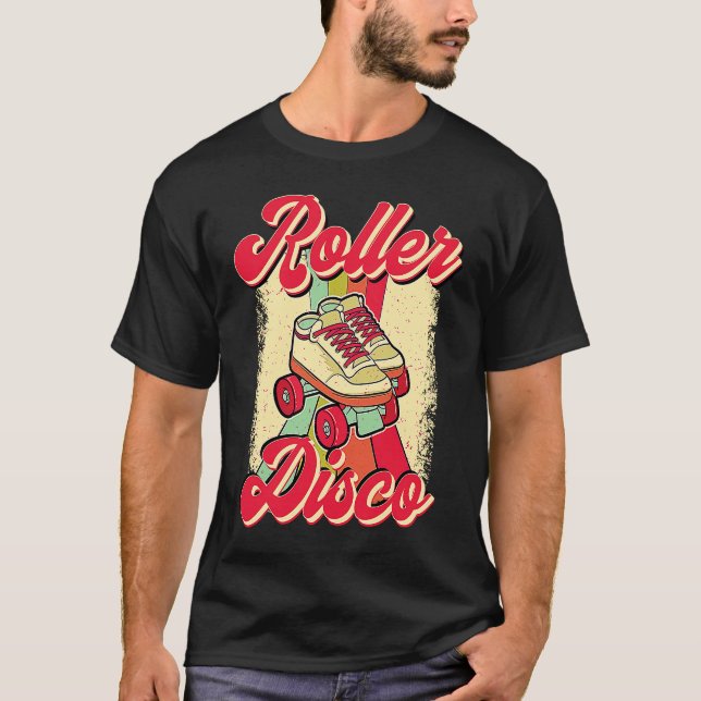 Roller Disco T Party Tänzer Eislaufbahn 80er T-Shirt (Vorderseite)
