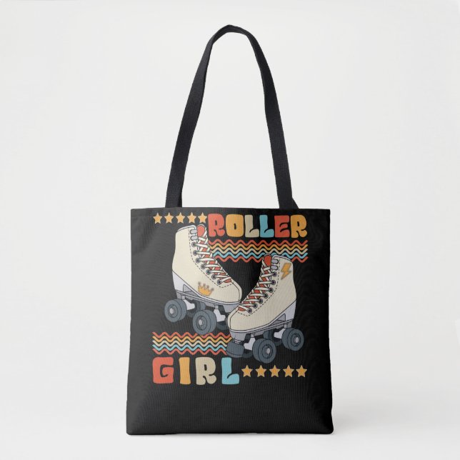 Roller Girl Retro 70er 80er Roller Skaten Tasche (Vorderseite)