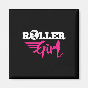 Roller Girl Rollerskateboarderin Skaterin Skateboa Magnet
