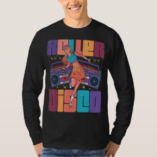 Roller Girl Skate Radio Skater Skaten Disco Retro T-Shirt