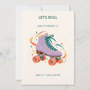 Roller-Jubiläums-Einladung zum Roller-Skating-Gebu Einladung