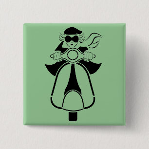 Roller-Mädchen Button