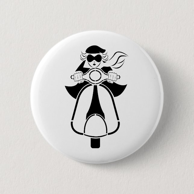 Roller-Mädchen Button (Vorderseite)