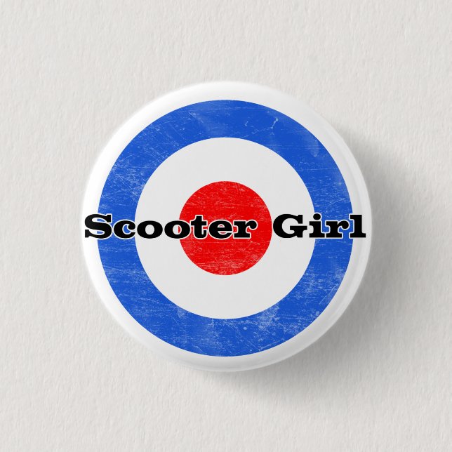 Roller-Mädchen-Button Button (Vorderseite)