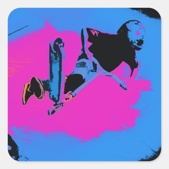 Roller mit hoher Luftwaffe Quadratischer Aufkleber (Vorderseite)