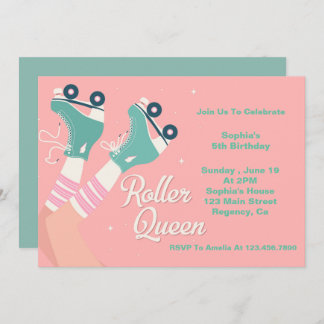 Roller Queen Retro Birthday Einladung